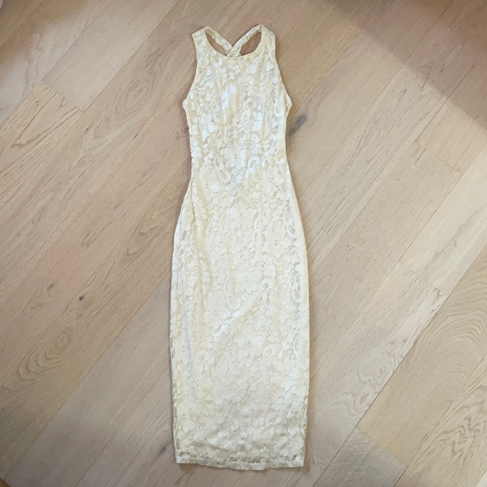 ASOS lace dress with cross back
